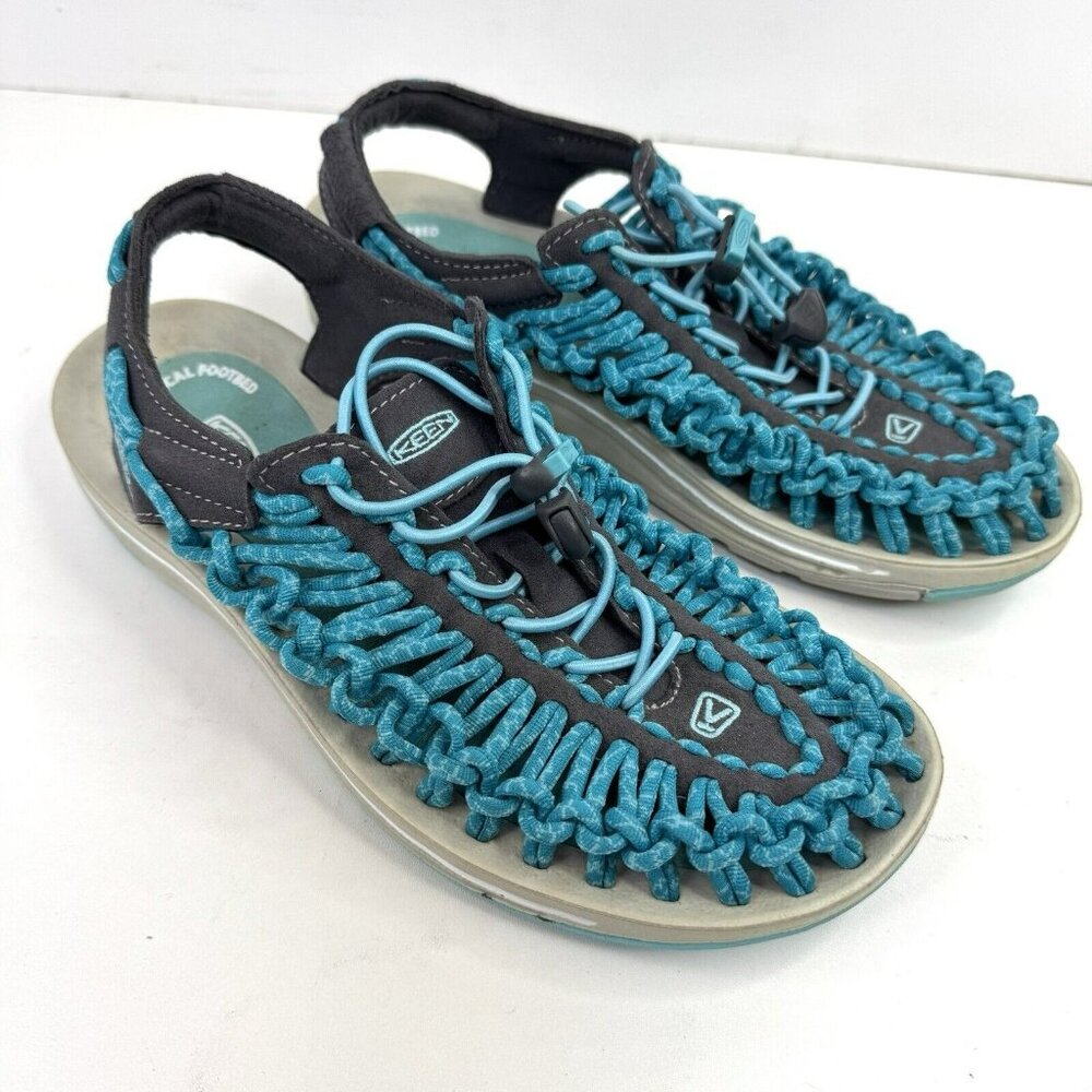 Keen Uneek Sport Sandals Womens Size US 7 EU 37.5 Blue Cord Hiking Water Shoes